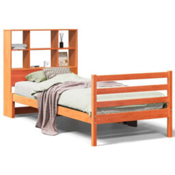 Berkfield Bookcase Bed Without Mattress Wax Brown 75X190 Cm Small Single Solid Wood - thumbnail 2