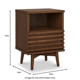 Kari Dark Oak Slim Bedside Table - By Roseland Furniture - thumbnail 8