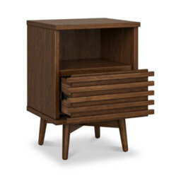 Kari Dark Oak Slim Bedside Table - By Roseland Furniture - thumbnail 4