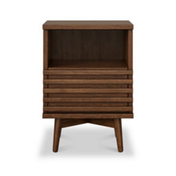 Kari Dark Oak Slim Bedside Table - By Roseland Furniture - thumbnail 3