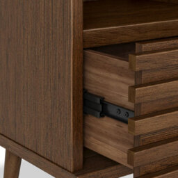 Kari Dark Oak Slim Bedside Table - By Roseland Furniture - thumbnail 6