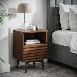 Kari Dark Oak Slim Bedside Table - By Roseland Furniture - thumbnail 2