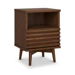 Kari Dark Oak Slim Bedside Table - By Roseland Furniture - thumbnail 1