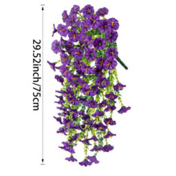 Artificial Petunia Flowers For Outdoor Use, 2 Pieces Faux Petunias, Hanging Artificial Flowers, Uv Resistant For Balcony, Porch - thumbnail 5