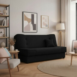 Gabi Comfortable 3 Seater Sofa Bed With Storage And Sleeping Function Black