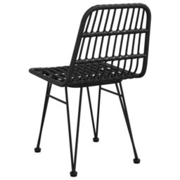 Garden Chairs 2 Pcs Black 48X62X84 Cm Pe Rattan - thumbnail 6