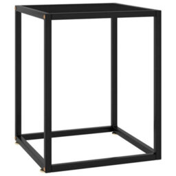 Berkfield Modern Coffee Table Black With Black Glass 40X40X50 Cm - thumbnail 2