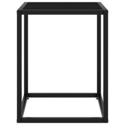 Berkfield Modern Coffee Table Black With Black Glass 40X40X50 Cm - thumbnail 1