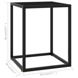 Berkfield Modern Coffee Table Black With Black Glass 40X40X50 Cm - thumbnail 5