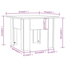 Berkfield Coffee Table Sonoma Oak 55X55X42 Cm Engineered Wood - thumbnail 6