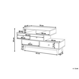 Wyld And Coco Nordicnest Sideboard Brown - Asymmetric 4 Drawers 2 Shelves, Matt Finish - thumbnail 4