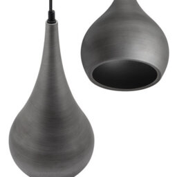 Long Life Lamps Company Modern Retro Teardrop Ceiling Pendant Light Pewter Grey Brushed Metal M0124 - thumbnail 5
