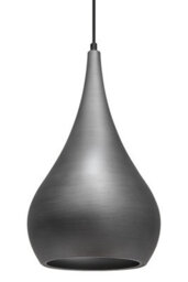 Long Life Lamps Company Modern Retro Teardrop Ceiling Pendant Light Pewter Grey Brushed Metal M0124 - thumbnail 1