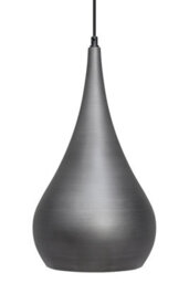 Long Life Lamps Company Modern Retro Teardrop Ceiling Pendant Light Pewter Grey Brushed Metal M0124 - thumbnail 4