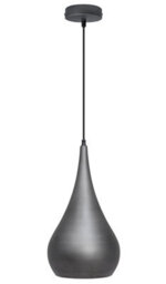 Long Life Lamps Company Modern Retro Teardrop Ceiling Pendant Light Pewter Grey Brushed Metal M0124 - thumbnail 3