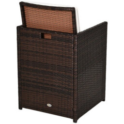 Wyld Haus Nevani Brown 5 Piece Cube Rattan Garden Dining Set With Armchairs Stools And Rectangular Glass Table - thumbnail 9