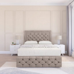 "Sloomy 4Ft6 Vienna Plush Pebble Bed Set With 2 Drawers & Footboard, Mattress & 54"" Headboard - Double" - thumbnail 1
