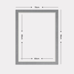 Ak Frames 90X70Cm Mid Grey Picture Mounts To Fit 80X60Cm Aperture Size - Mount Board Only (No Frame Included) - thumbnail 3