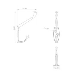 GoodHome White Zinc Alloy Wall-Mounted Hat & Coat Hook (H)27.5mm (D)45mm - thumbnail 6