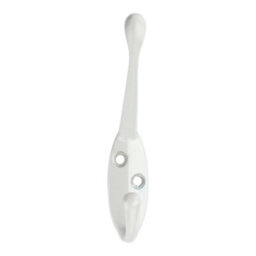 GoodHome White Zinc Alloy Wall-Mounted Hat & Coat Hook (H)27.5mm (D)45mm - thumbnail 1