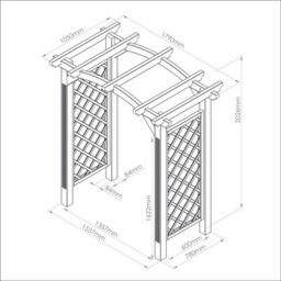 Venus Wooden Garden Arch With Trellis By Zest Outdoor Living - thumbnail 4