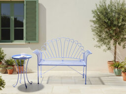 Beliani Garden Bench Cavinia 125 Cm Metal Light Blue - thumbnail 2
