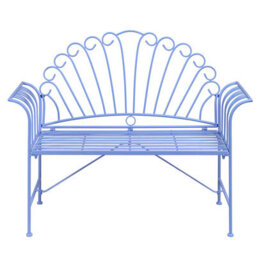 Beliani Garden Bench Cavinia 125 Cm Metal Light Blue - thumbnail 1