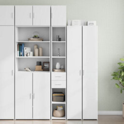 Berkfield Slim Storage Cabinet White 30X42.5X225 Cm Engineered Wood - thumbnail 1
