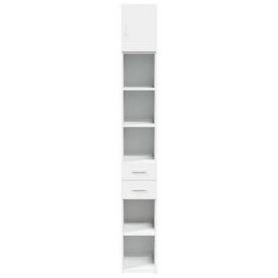 Berkfield Slim Storage Cabinet White 30X42.5X225 Cm Engineered Wood - thumbnail 4