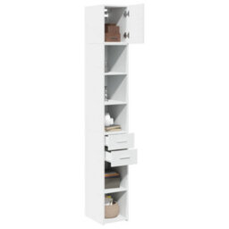Berkfield Slim Storage Cabinet White 30X42.5X225 Cm Engineered Wood - thumbnail 3