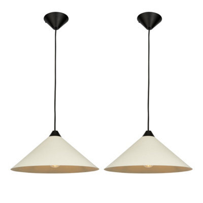 First Choice Lighting Set Of 2 Fontana - Taupe 40Cm Diameter Ceiling Pendant Lights - image 1
