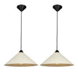 First Choice Lighting Set Of 2 Fontana - Taupe 40Cm Diameter Ceiling Pendant Lights