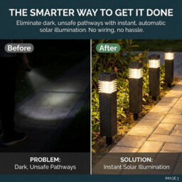 4 Pack Rattan Solar Garden Lights Led Outdoor Pathway & Border Lights, Solar Powered Garden Stake Lighting For Lawn, Patio, Flowrs - thumbnail 4