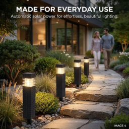 4 Pack Rattan Solar Garden Lights Led Outdoor Pathway & Border Lights, Solar Powered Garden Stake Lighting For Lawn, Patio, Flowrs - thumbnail 5