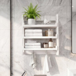 Lassic Bath Vida Small Hanging Rack, White (Fsc 100%) - thumbnail 5