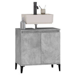 Berkfield Sink Cabinet Concrete Grey 58X33X60 Cm Engineered Wood - thumbnail 4