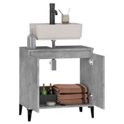 Berkfield Sink Cabinet Concrete Grey 58X33X60 Cm Engineered Wood - thumbnail 5