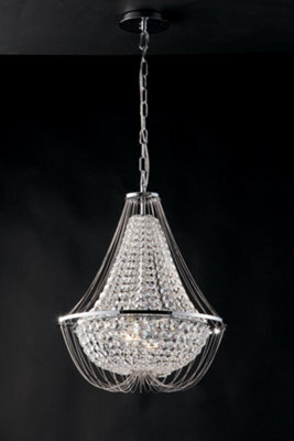 Luminosa Lighting Luminosa Vienna Crystal K9 Chandelier, 45Cm Diameter, Chrome, E14