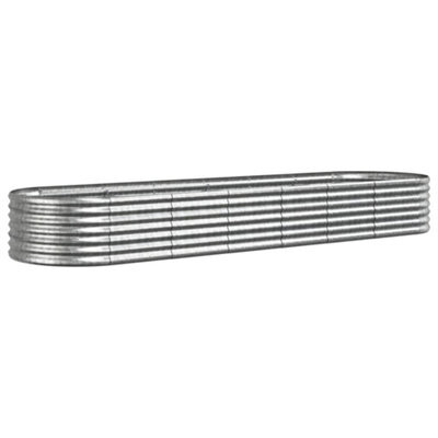 Berkfield Durable Garden Planter Powder-Coated Steel 296X80X36 Cm Silver - image 1