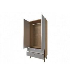 Arte Elegant Primo Hinged Wardrobe H1970mm W800mm D560mm In White And Oak Riviera - Versatile Storage Solution - thumbnail 2
