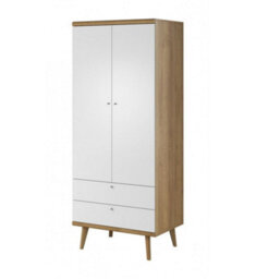 Arte Elegant Primo Hinged Wardrobe H1970mm W800mm D560mm In White And Oak Riviera - Versatile Storage Solution - thumbnail 1