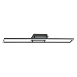 Happy Homewares Brushed Black Led Ceiling Strip Light Fitting - Ideal For Kitchens - thumbnail 1