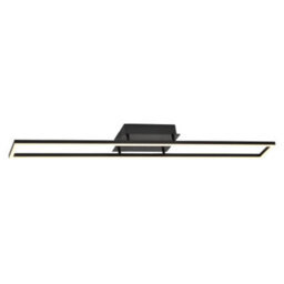 Happy Homewares Brushed Black Led Ceiling Strip Light Fitting - Ideal For Kitchens - thumbnail 2
