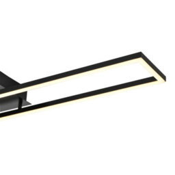 Happy Homewares Brushed Black Led Ceiling Strip Light Fitting - Ideal For Kitchens - thumbnail 3