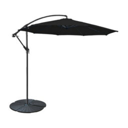 Sundaze Black 3M Garden Banana Parasol Cantilever Umbrella Sun Shade Patio Hanging With Base Weights - thumbnail 2