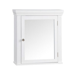 Teamson Home Wall Mounted Mirrored Bathroom Medicine Cabinet, Bathroom Storage, White - thumbnail 2