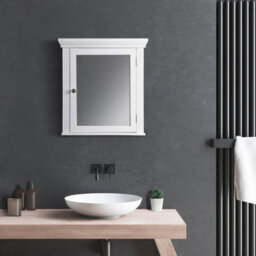 Teamson Home Wall Mounted Mirrored Bathroom Medicine Cabinet, Bathroom Storage, White - thumbnail 3