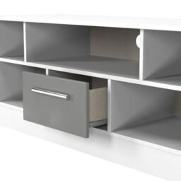 Trent 1 Drawer Open Tv Unit In Dusk Grey & White Matt (Ready Assembled) - thumbnail 5