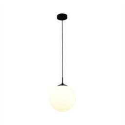 First Choice Lighting Grosvenor  - Black Pendant Light With Glass Globe - thumbnail 2