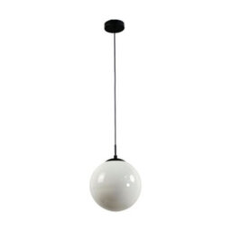 First Choice Lighting Grosvenor  - Black Pendant Light With Glass Globe - thumbnail 1